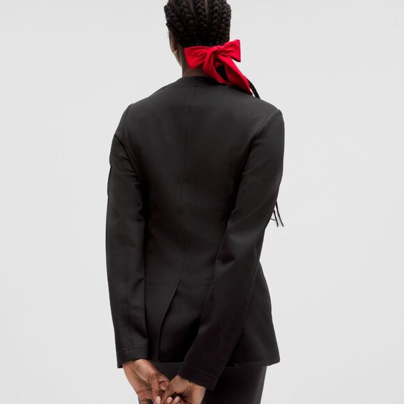 Stretch Knit Blazer In Black - Picture 3 of 8